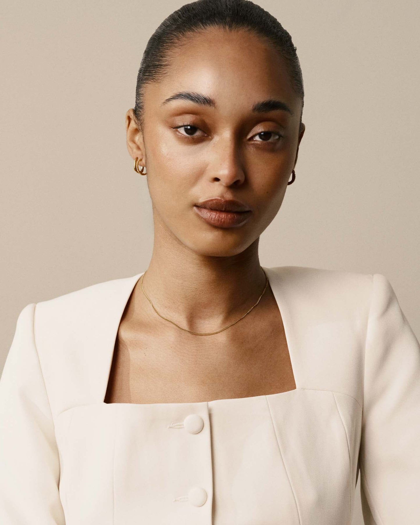 Thin Curb Chain Gold Medium Necklace