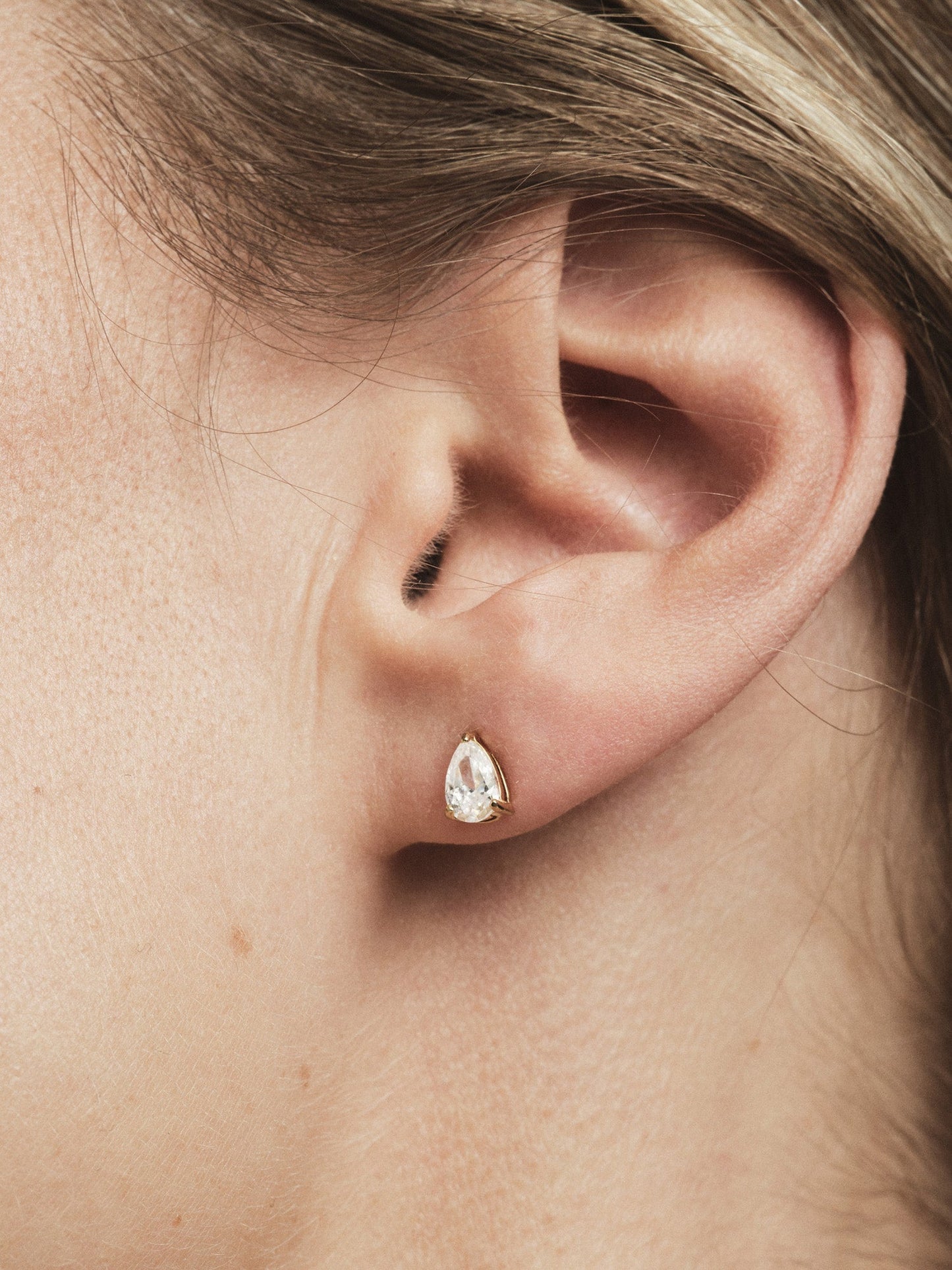 Belle White Medium Studs