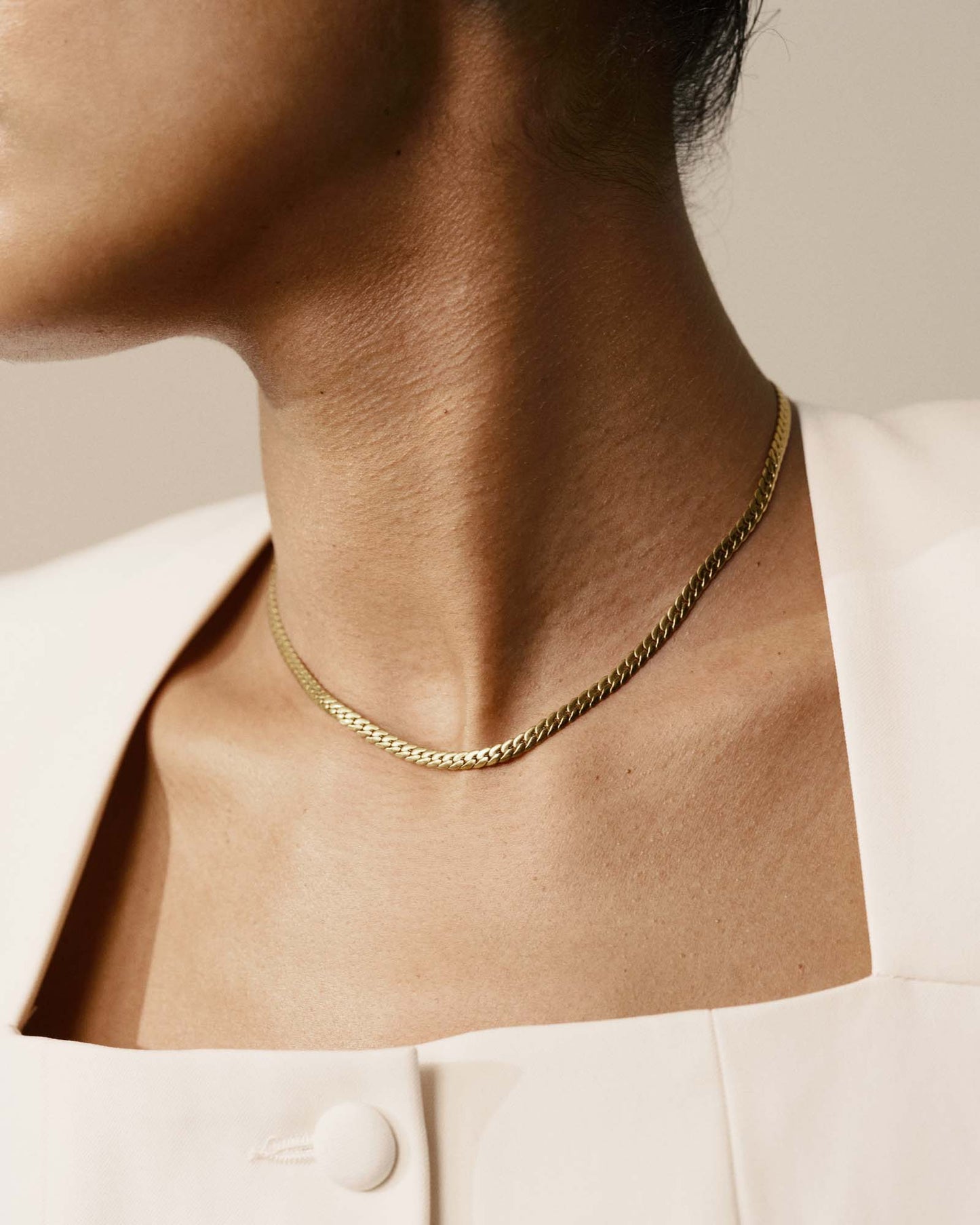 Serpentine Chain Gold Necklace