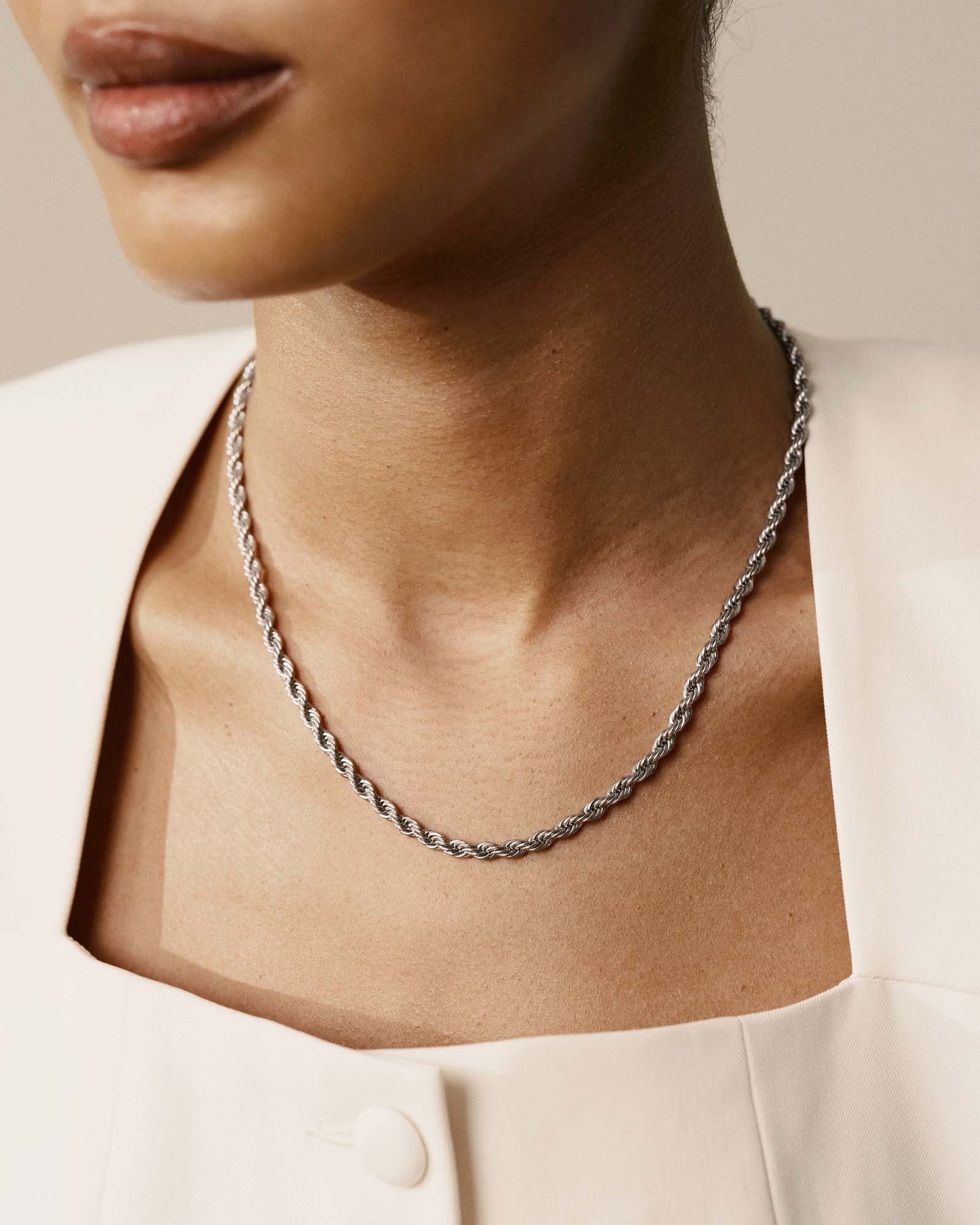 Bold Rope Chain Steel Medium Necklace