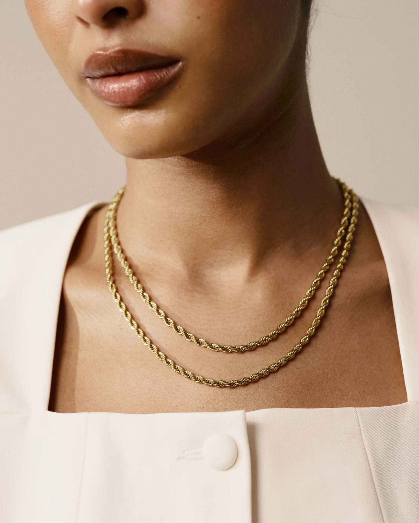 Bold Rope Chain Gold Small Necklace