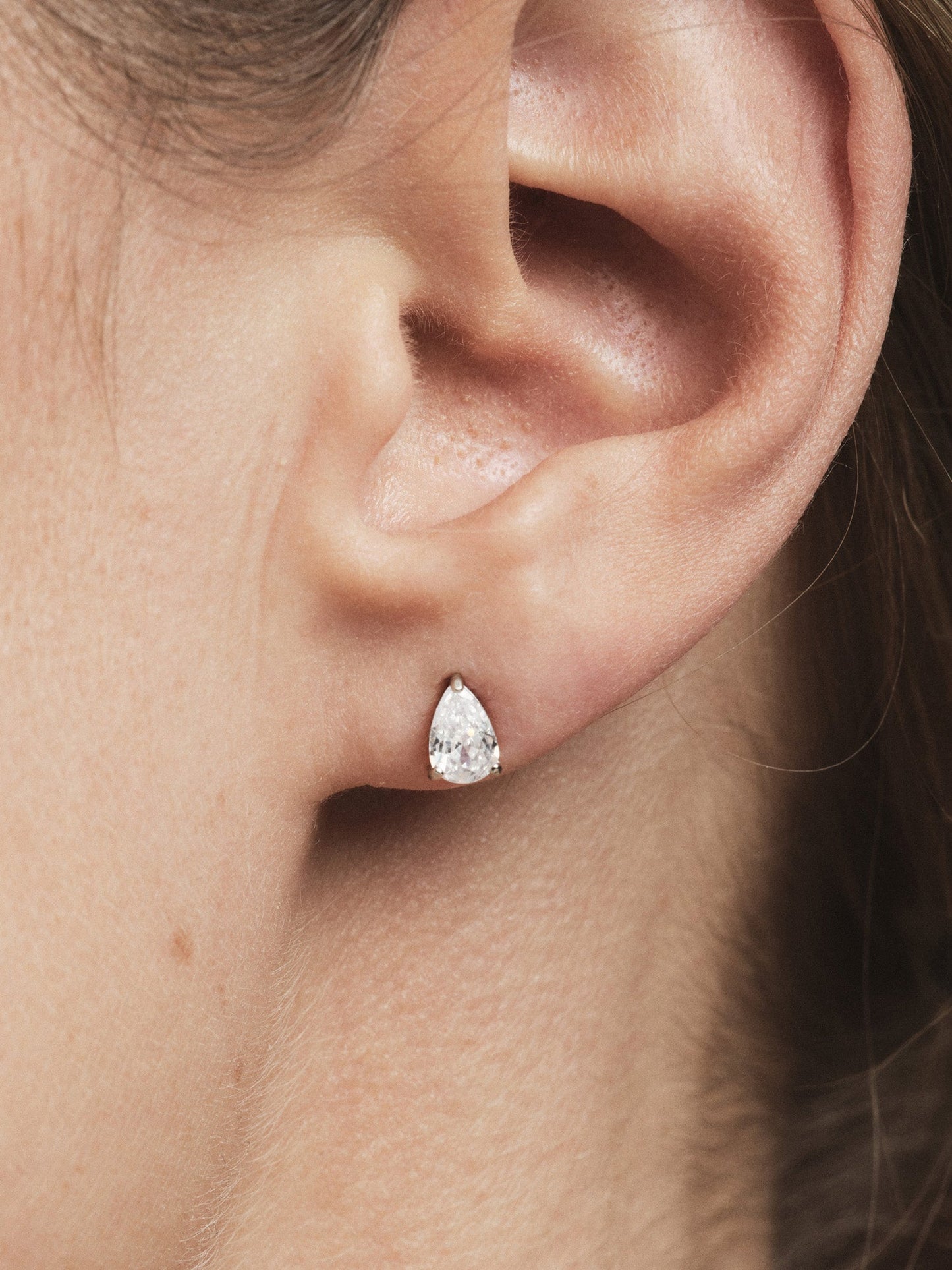 Belle White Medium Studs