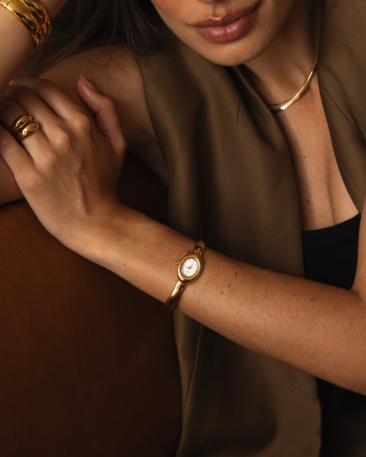Belle Oval Petite Bangle Watch