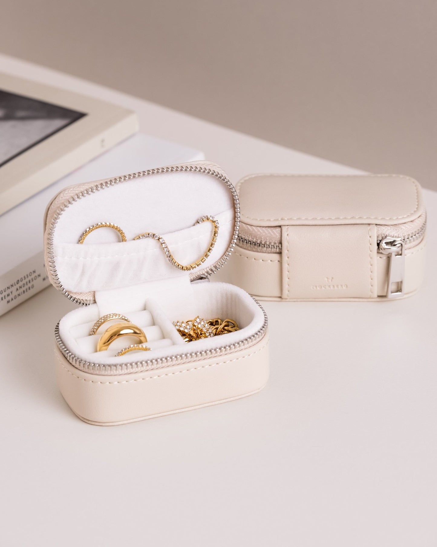 Jewelry Case Box Mini Beige