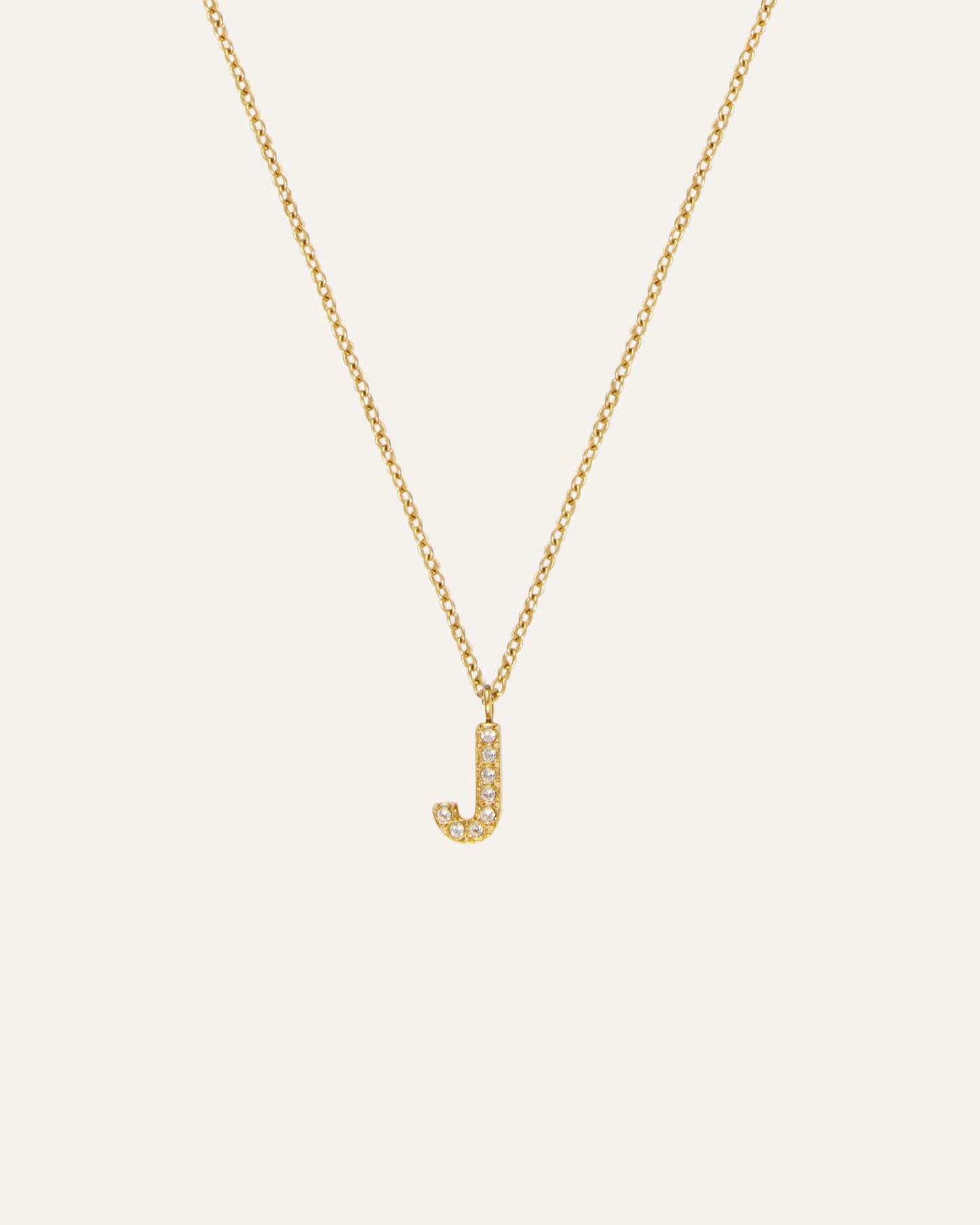 Petite Stone Letter Gold Necklace