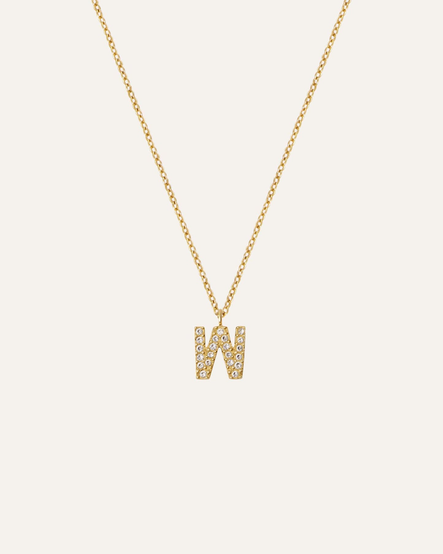 Petite Stone Letter Gold Necklace