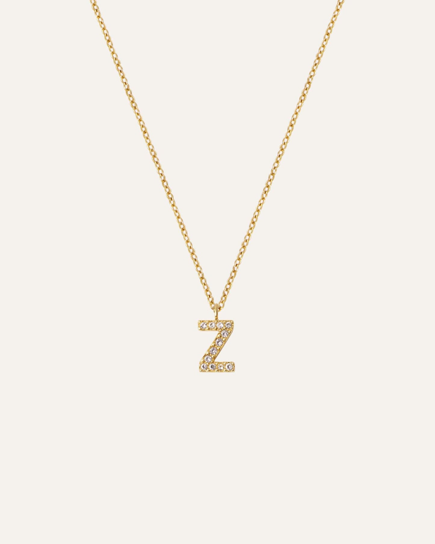 Petite Stone Letter Gold Necklace