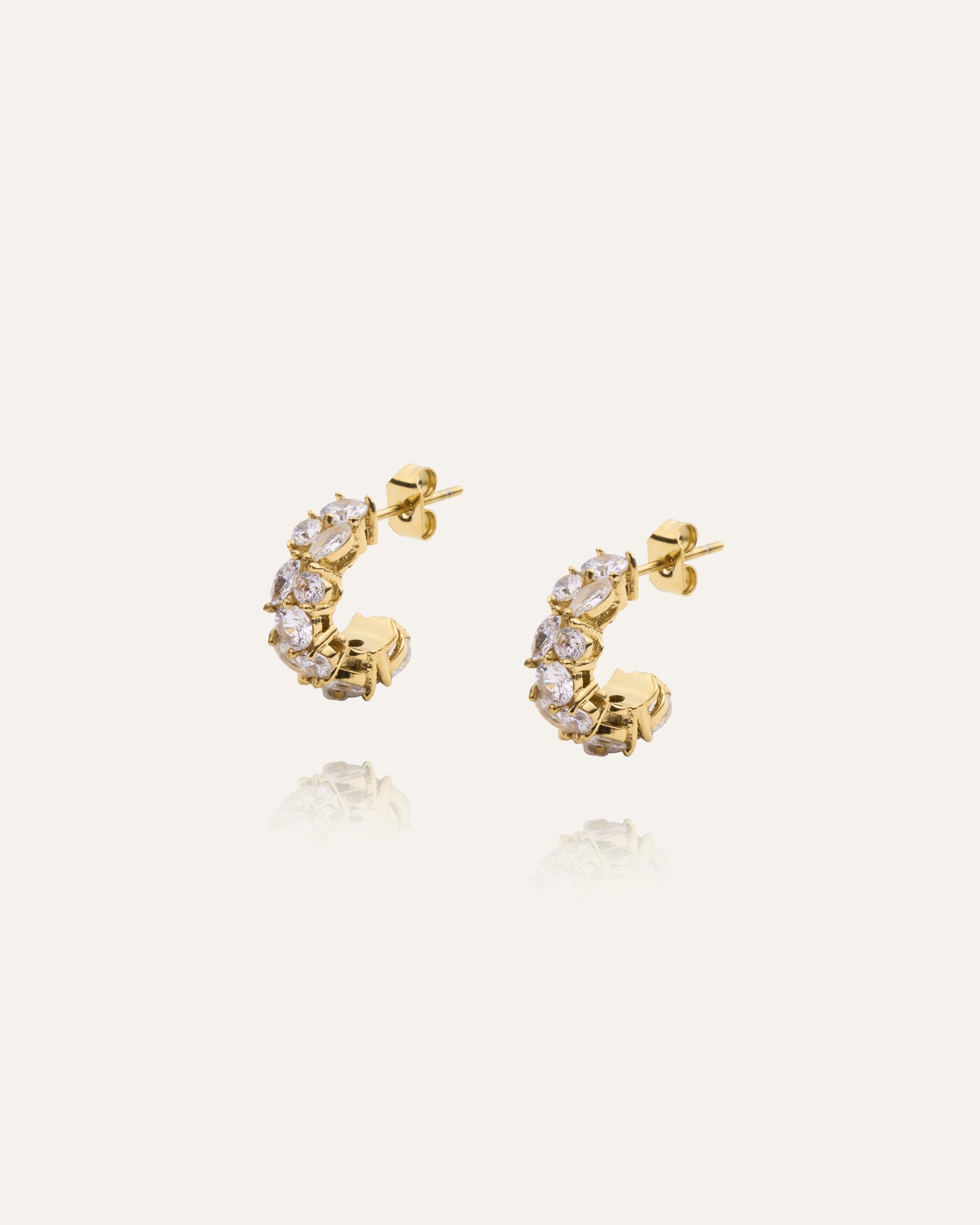 Queen earrings gold small