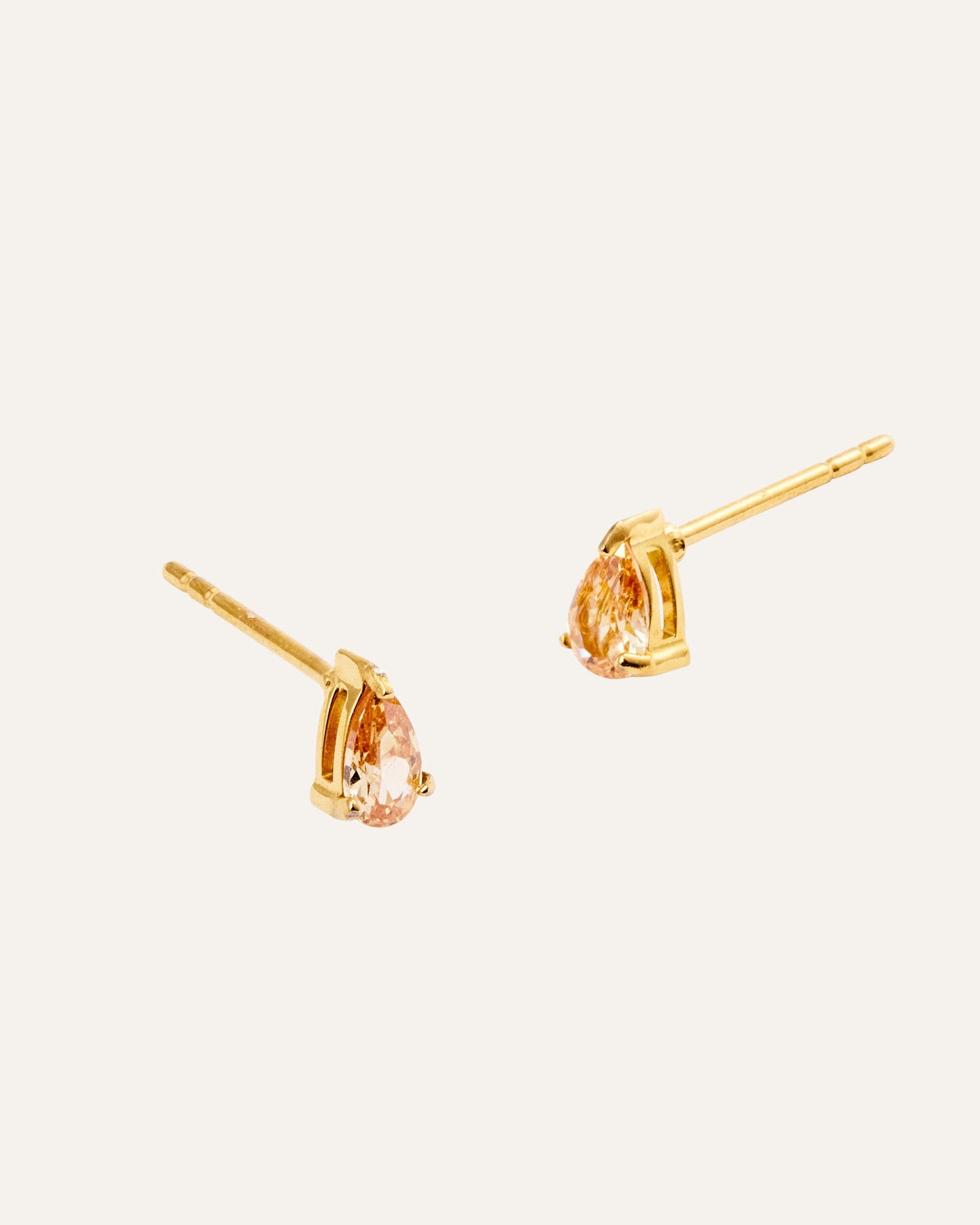 Belle Gold Small Studs - Champagne