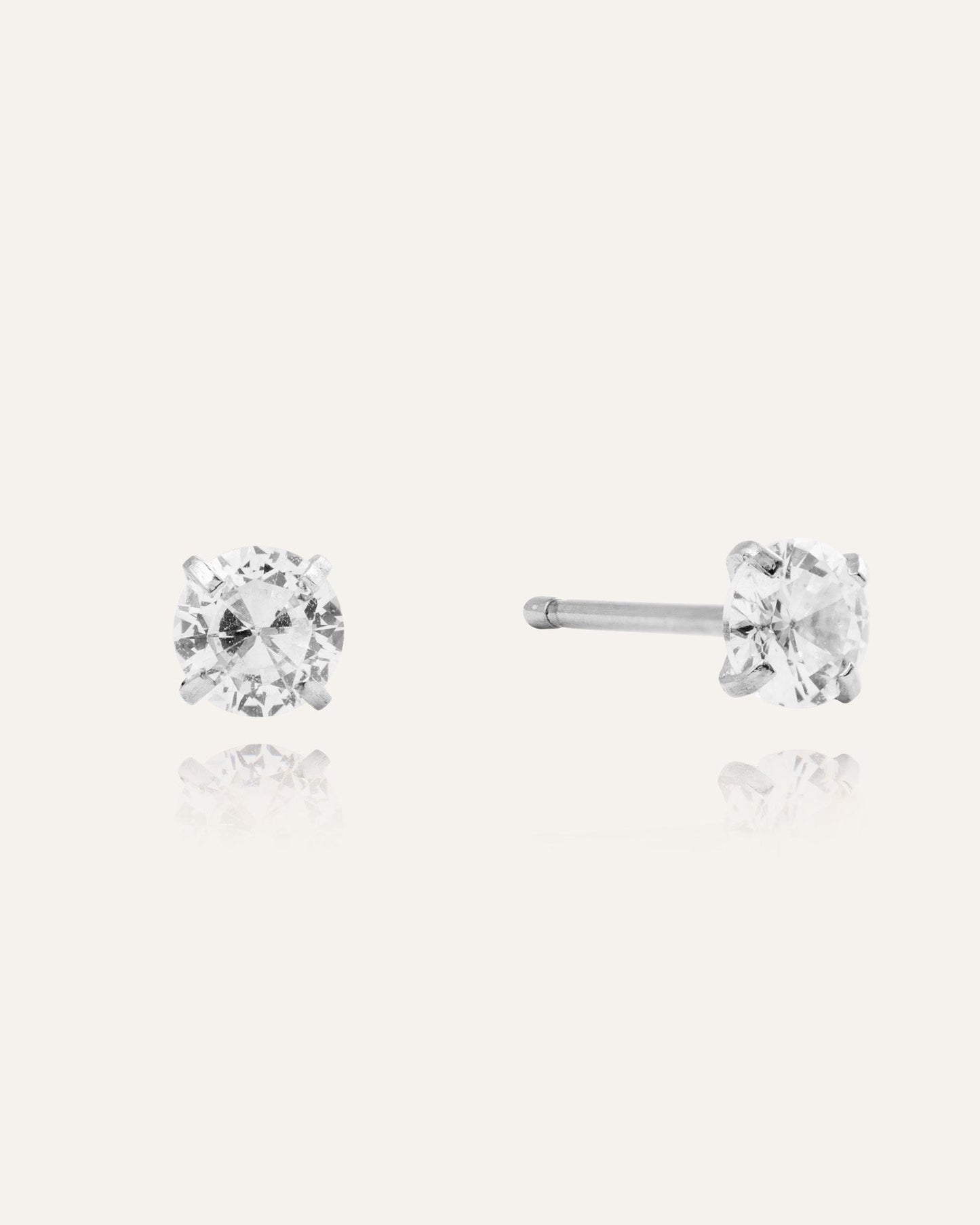 Jolie White Medium Studs