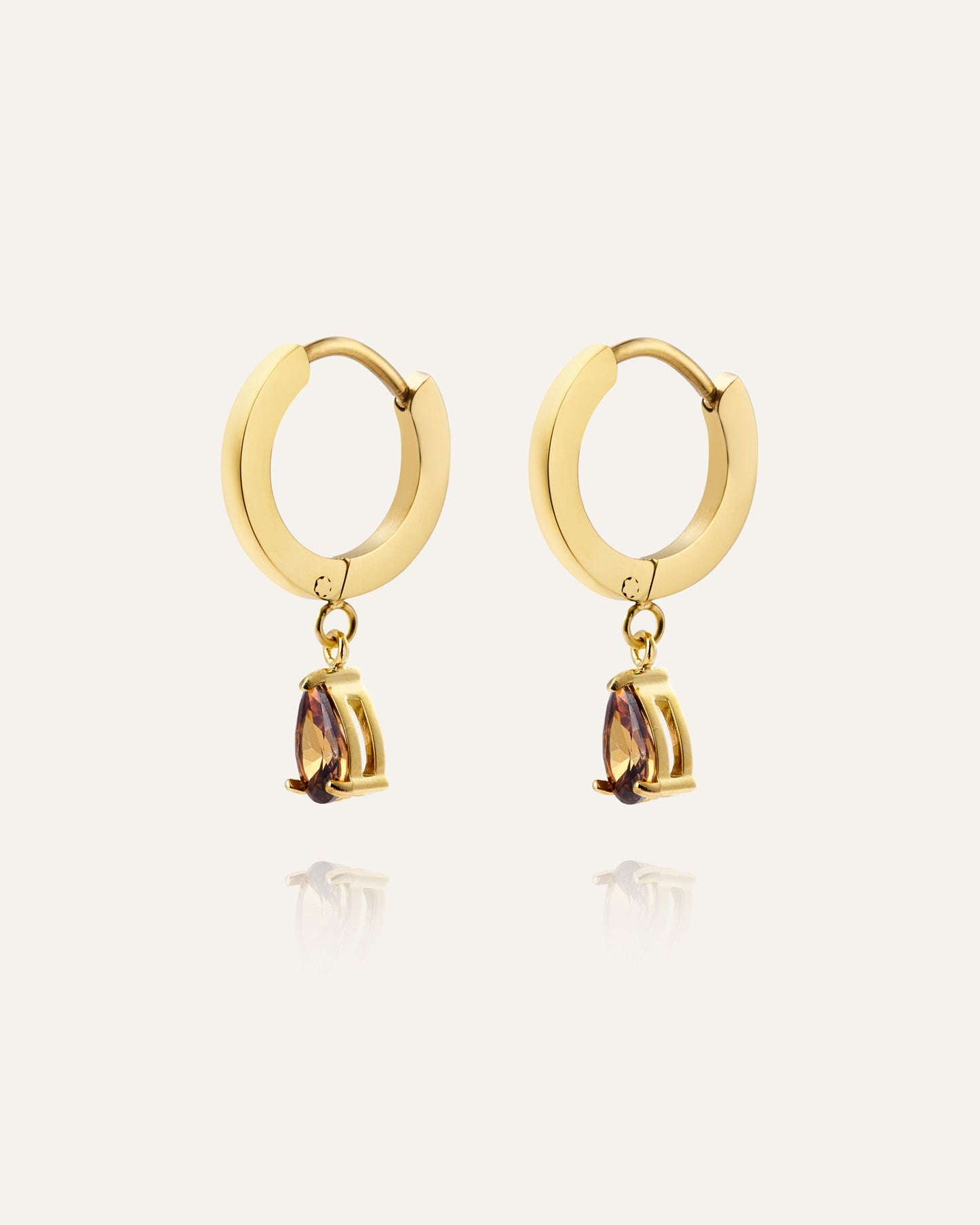 Belle Gold Hoops - Coffee