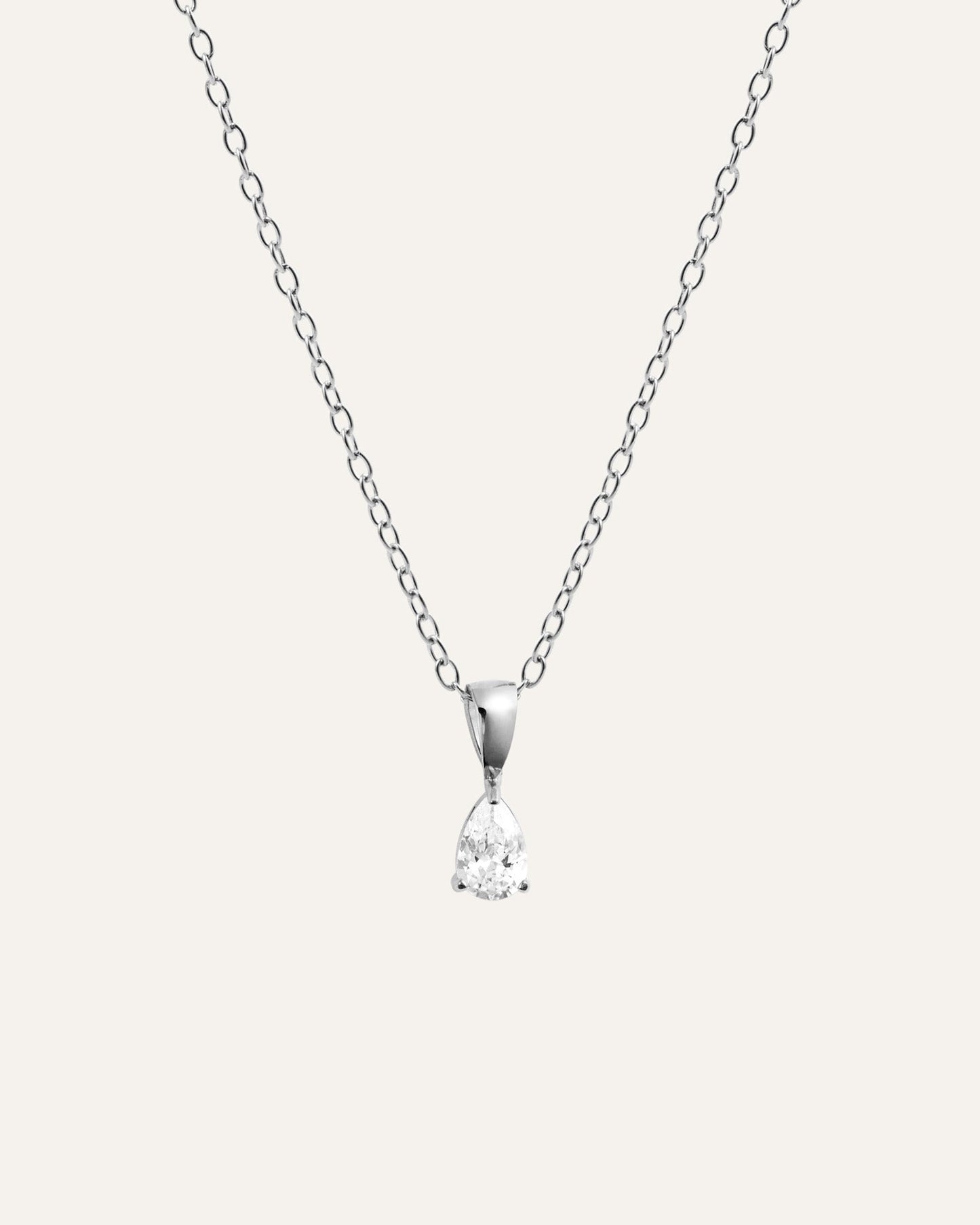 Belle Silver Necklace - White