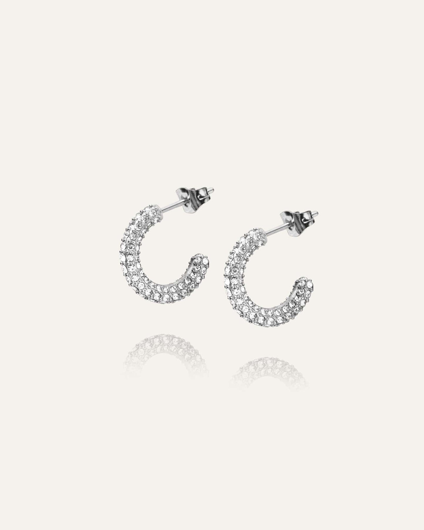 Pavé eternal medium silver earrings