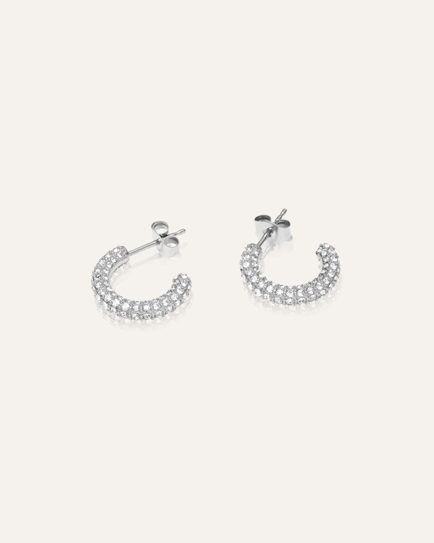 Pavé eternal medium silver earrings