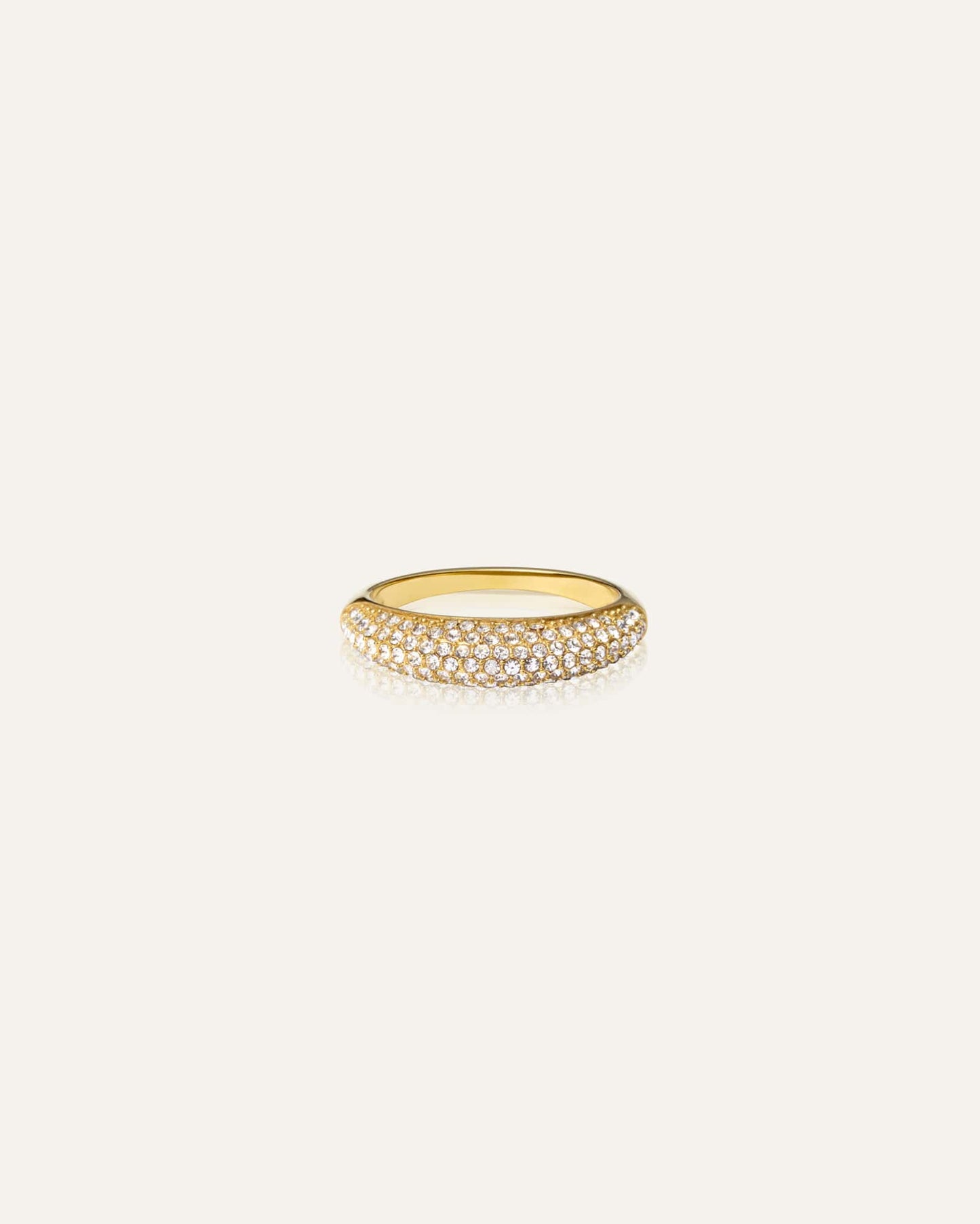 Pavé precious gold ring