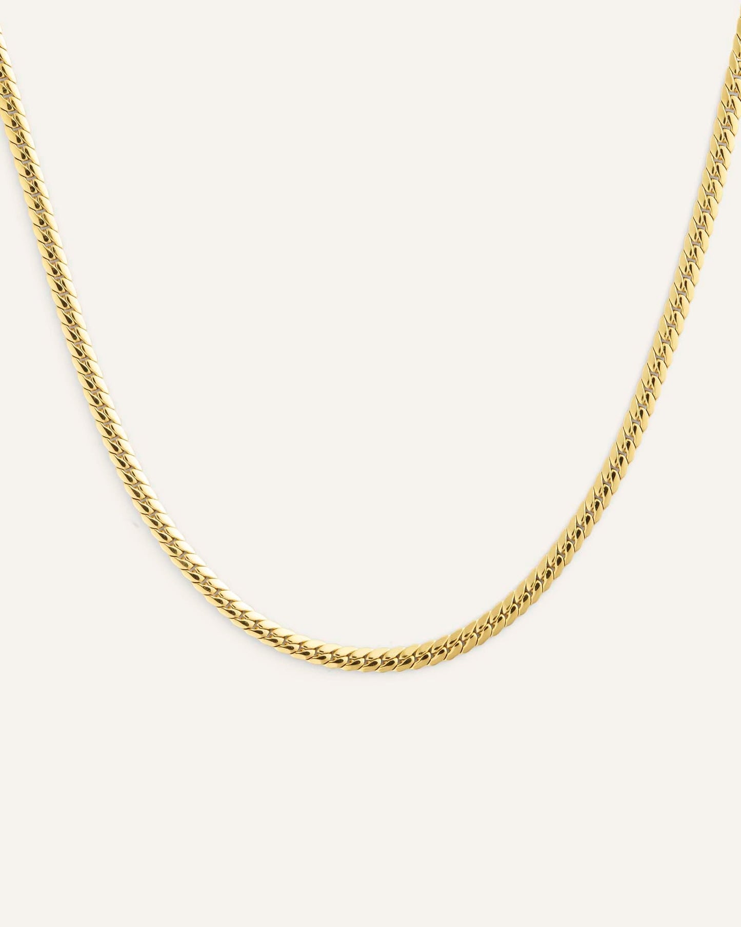 Serpentine Chain Gold Small Necklace