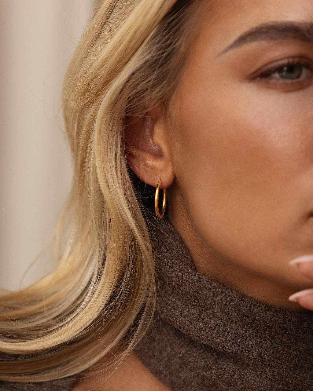 Slim Large Hoops