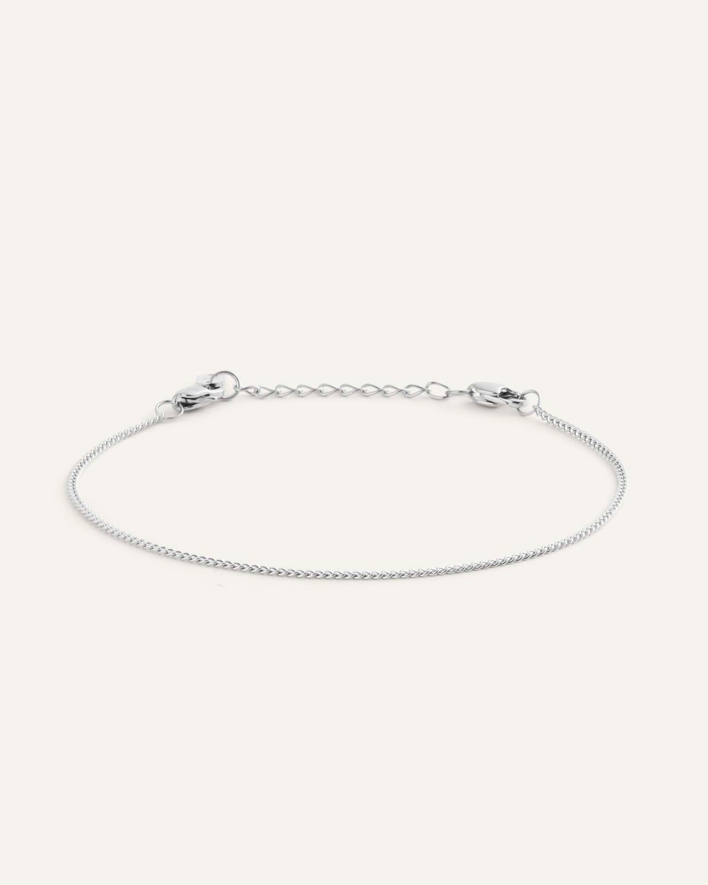 Thin Curb Chain Steel Bracelet