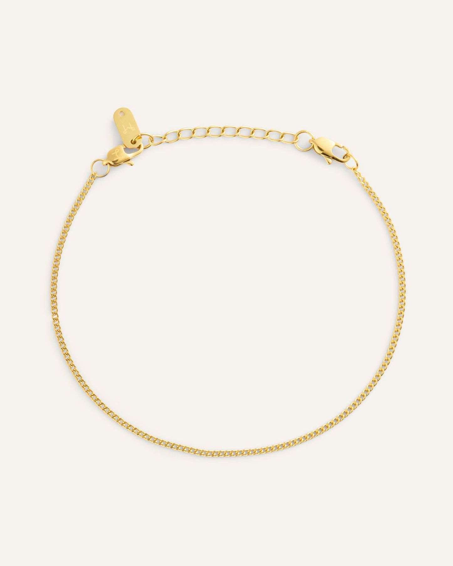 Thin Curb Chain Gold Bracelet