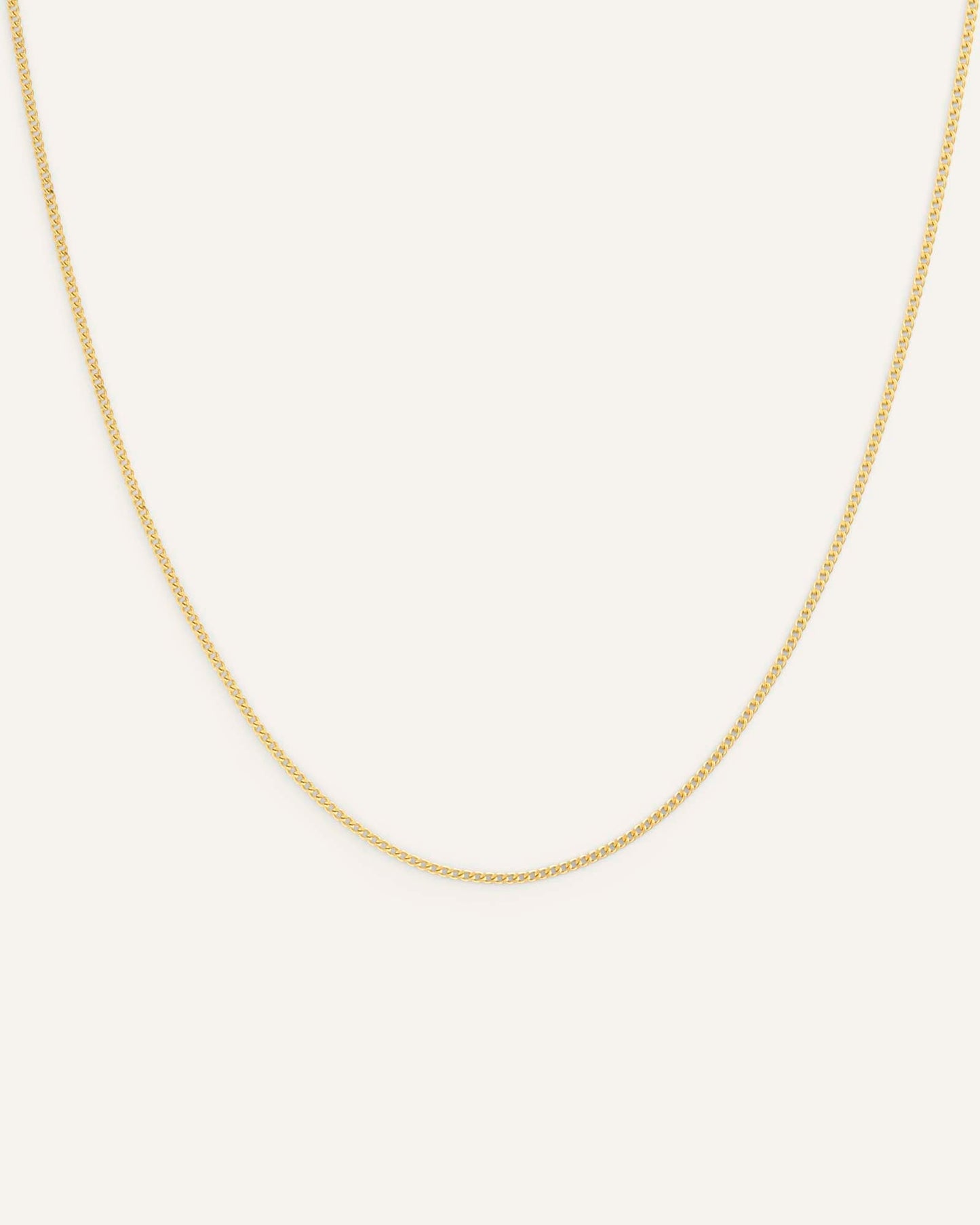 Thin Curb Chain Gold Medium Necklace