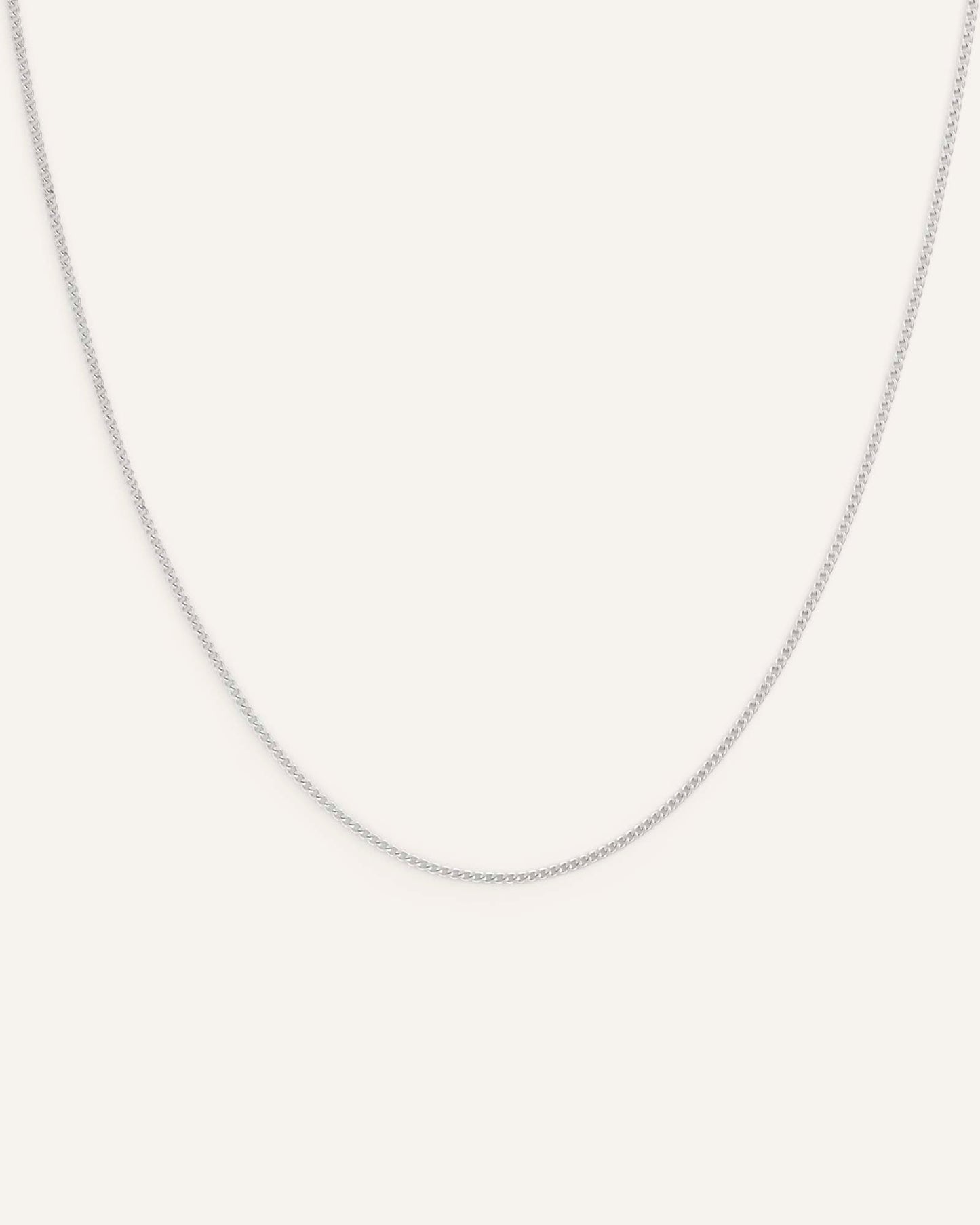 Thin Curb Chain Steel Small Necklace