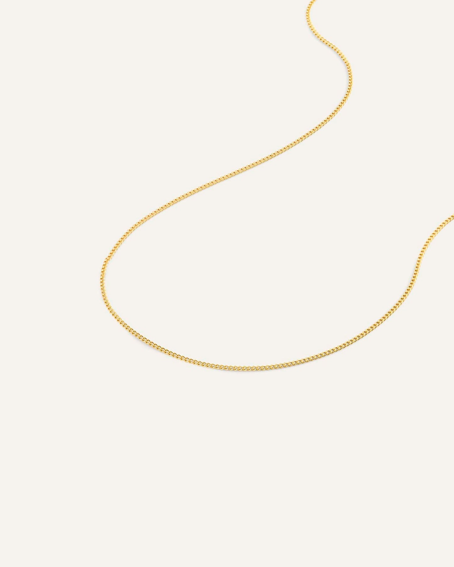 Thin Curb Chain Gold Medium Necklace