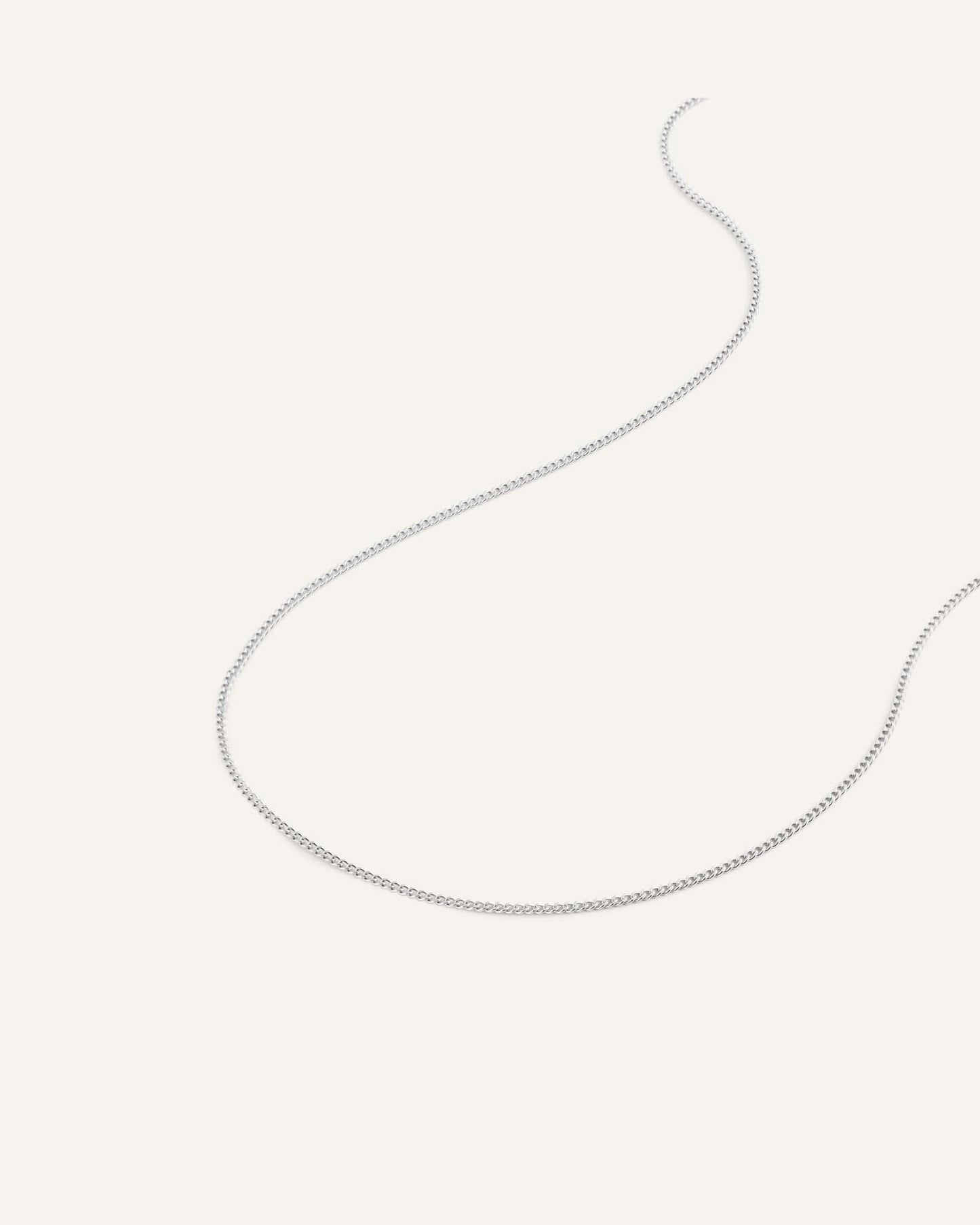 Thin Curb Chain Steel Medium Necklace