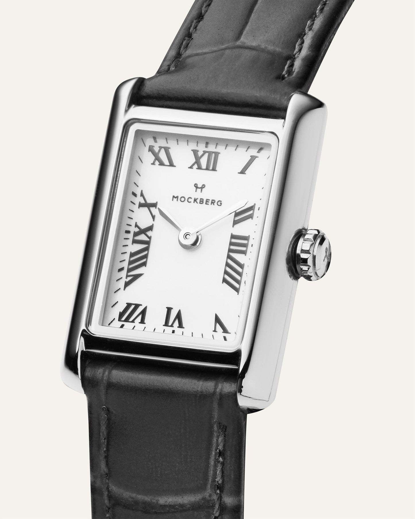 Timeless Black Leather Silver Watch