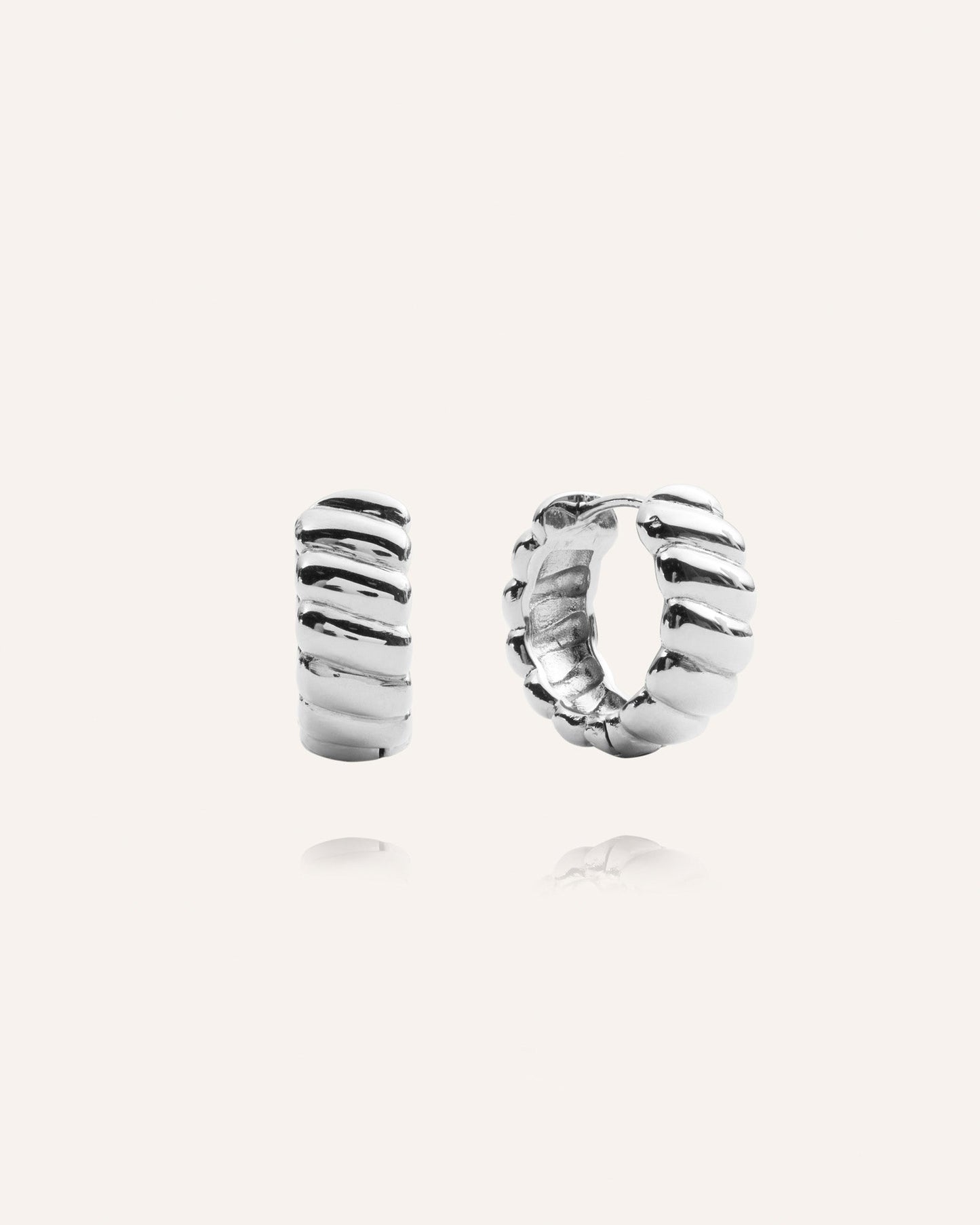 Curved Ribbed Earring