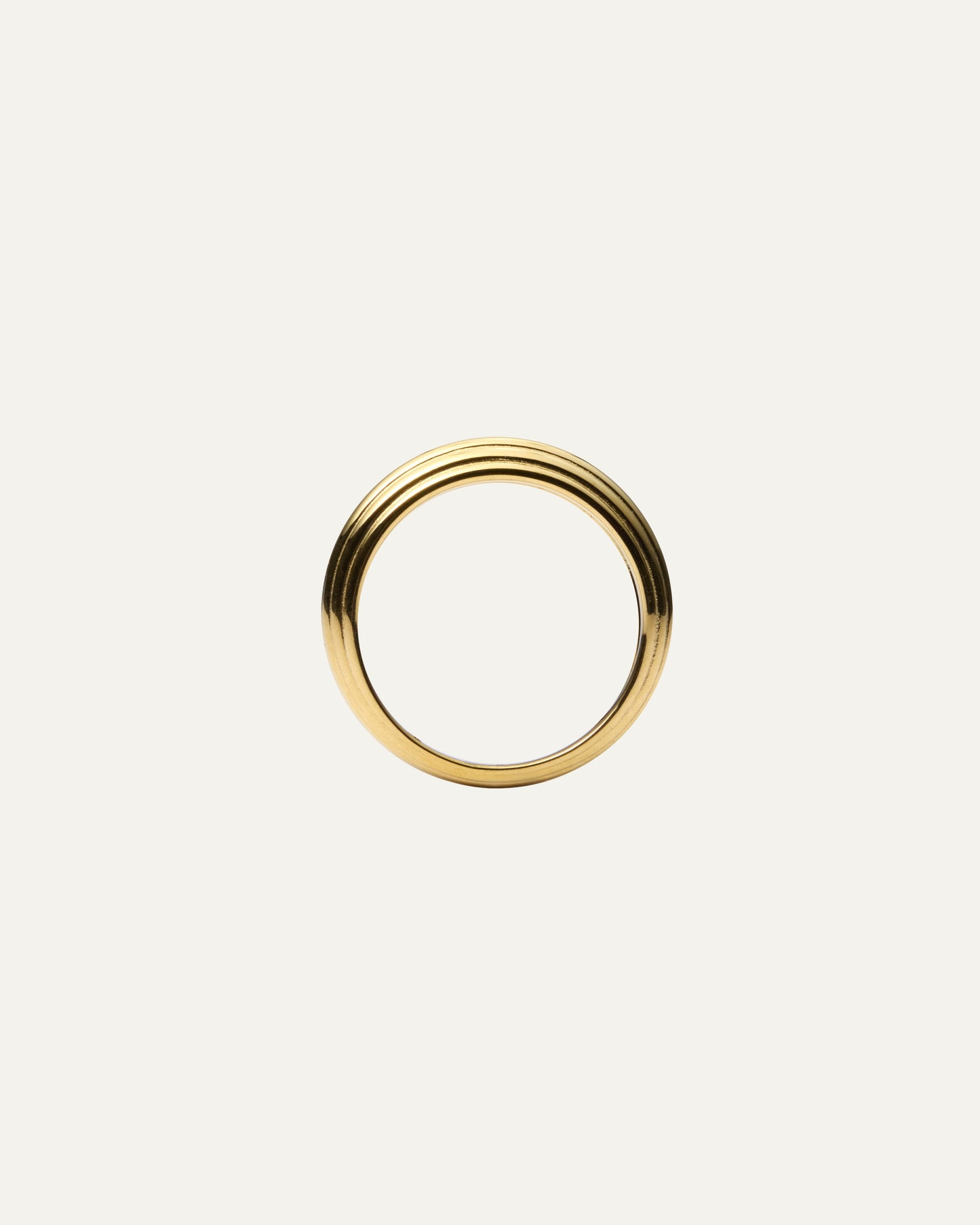 Edge Ribbed Gold Ring