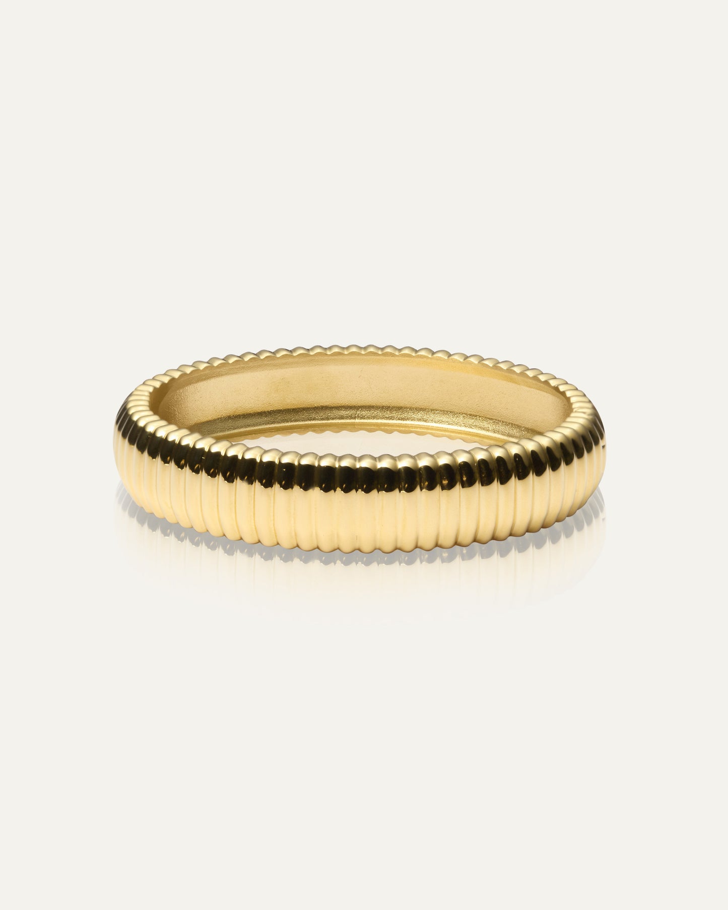 Retro Ribbed Gold Bangle