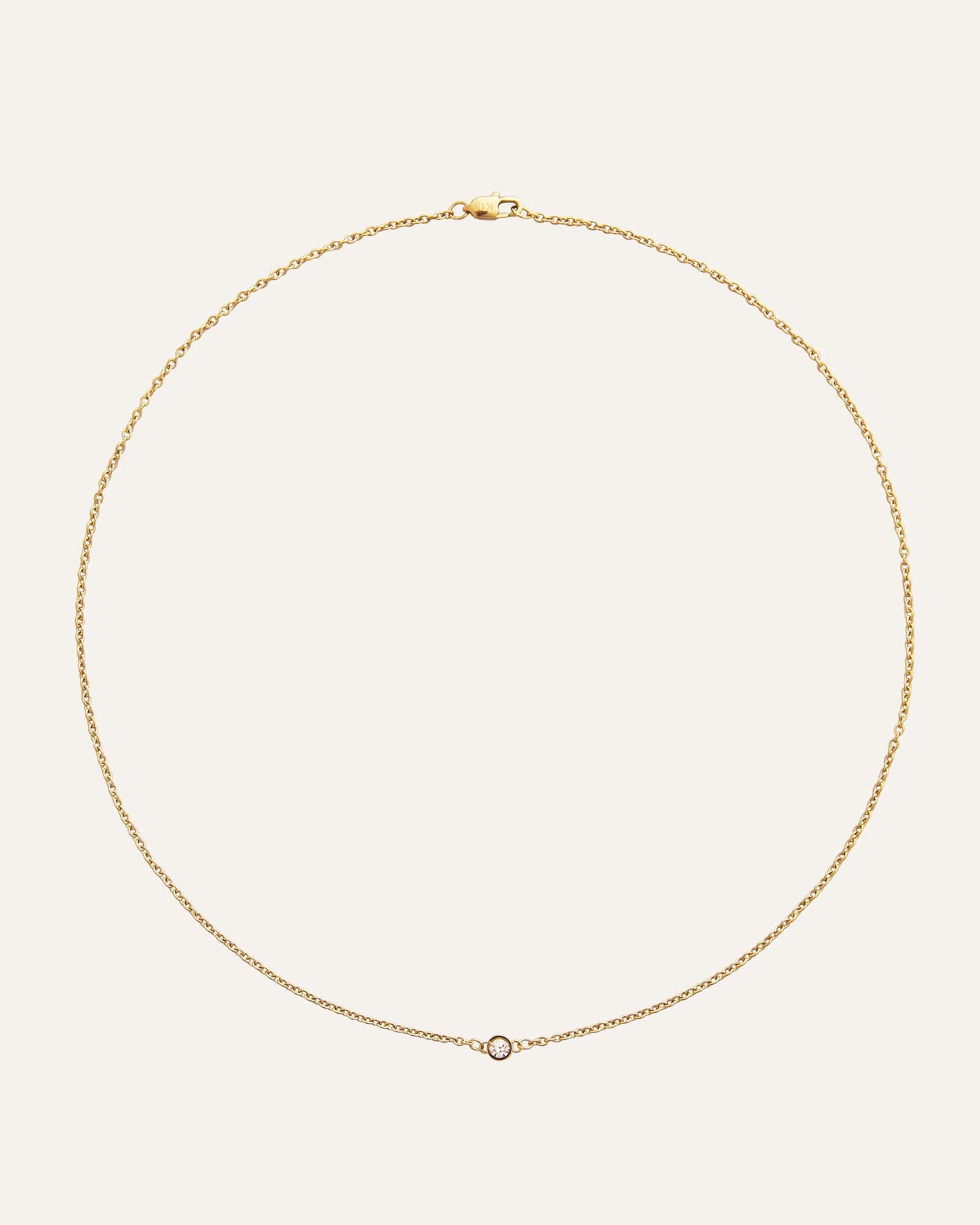 Thin diamond necklace gold