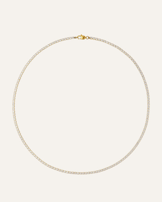 Shiny Tennis Necklace Gold